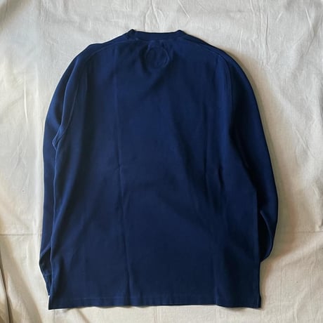 ムライト テレコ テゾメ ニードルステッチ クルーネック LS Tシャツ ユニセックス 1006390 / BLUE BLUE JAPAN ブルーブルージャパン