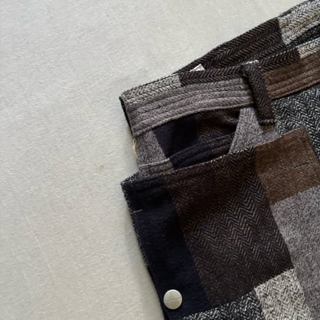 Fall Leaf Gardener Pants 4/5 (Cotton Tweed Patch Check) SF-252289 / SASSAFRAS ササフラス