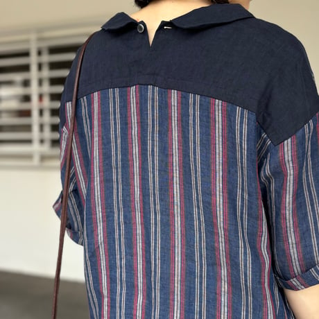 Vintage Stripe 切替え2Way シャツ 13107054 / Vlas Blomme ヴラスブラム