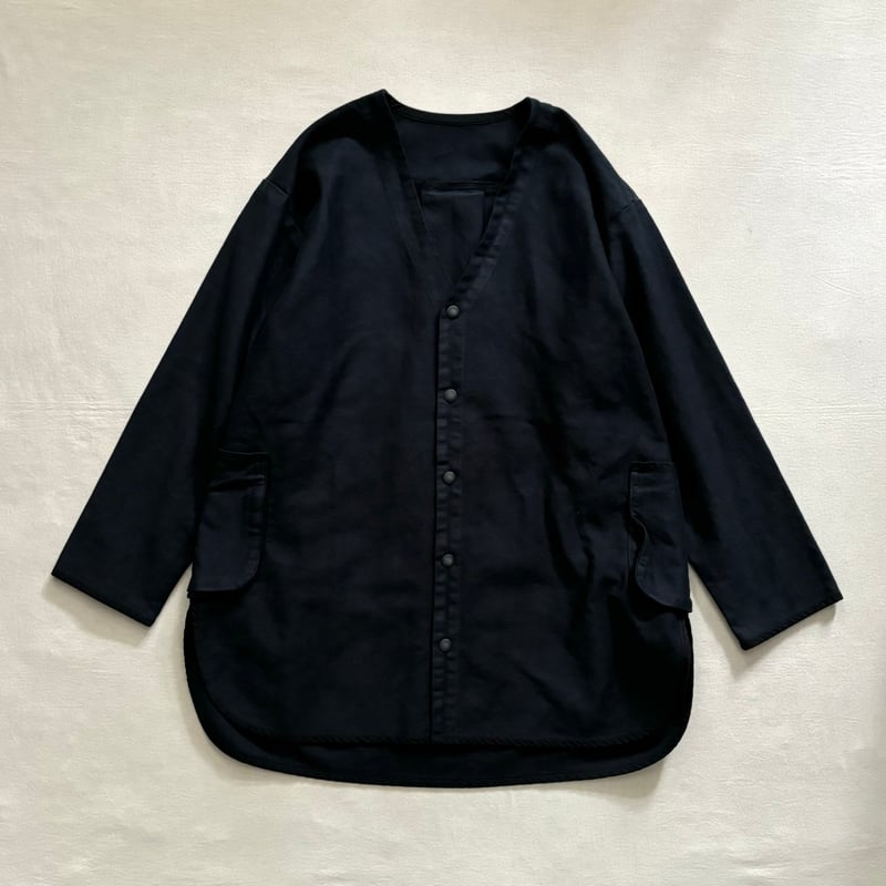 MOLESKIN NO COLLAR SHIRT JACKET (DARK NAVY) PC-