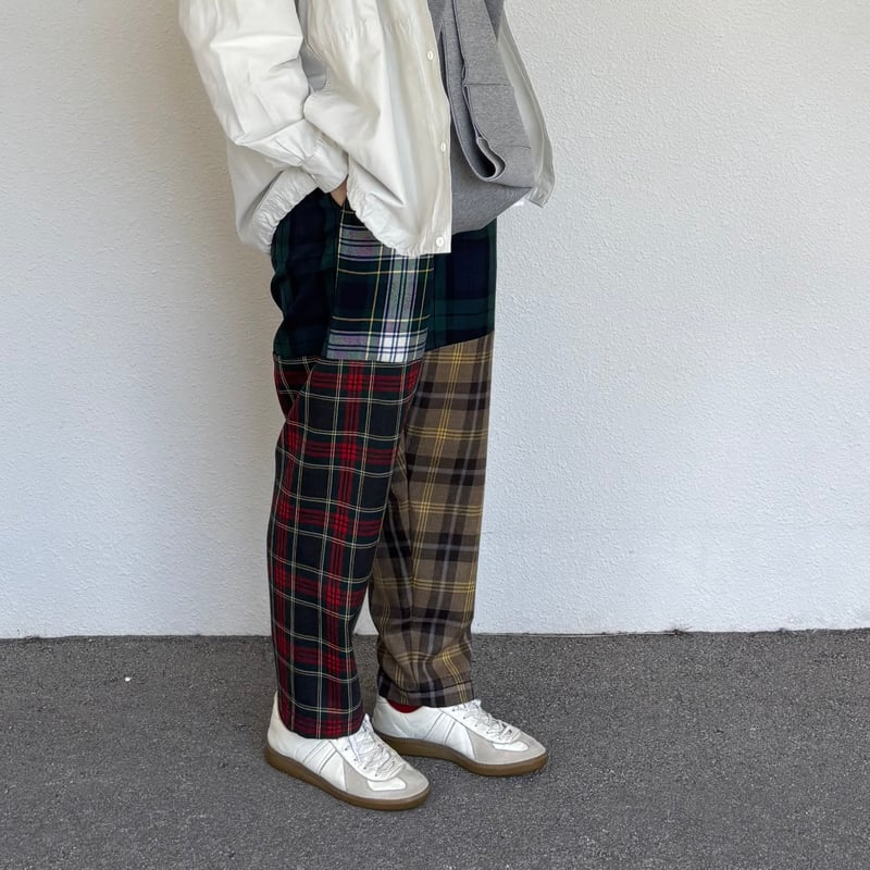 ウールタータンマルチギャザーパンツ 252-3401 / homspun ホームスパン