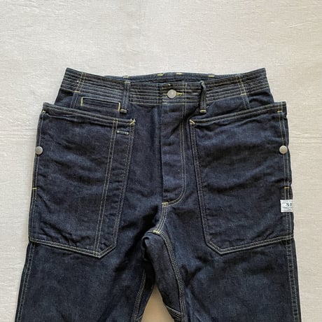 Fall Leaf Sprayer Pants (Indigo) / SASSAFRAS