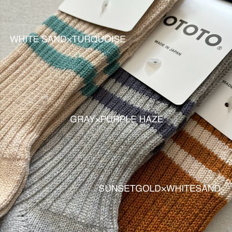 HEMP OG COTTON STRIPE SOCKS size M(25~27cm) R1468 / ROTOTO