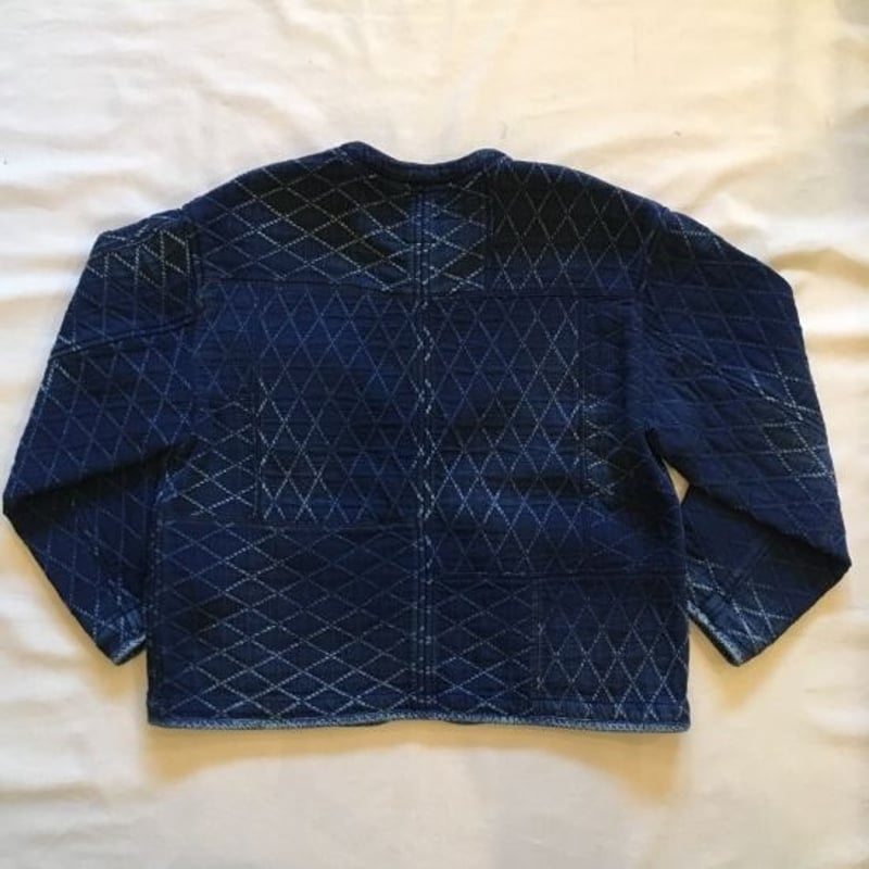 KENDO DIAMOND PATTERN PATCHWORK NO-COLLAR JACKE KENDO DIAMOND PATTERN PATCHWORK NO-COLLAR JACKE