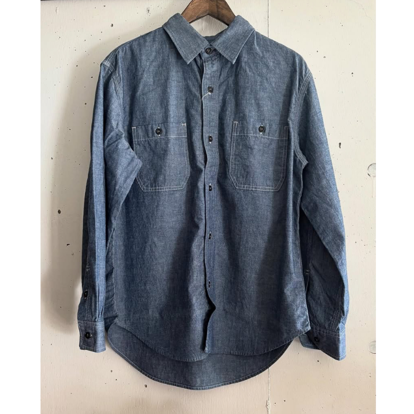 オリジナルシャンブレー 2ポケットワークシャツ 1007659 / BLUE BLUE