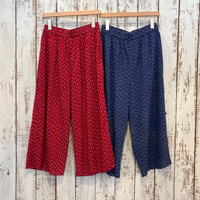 80s VOILE SMALL GENTIANA BLOCK PRINT EASY PANTS NMDS26255 / maison de soil メゾンドソイル