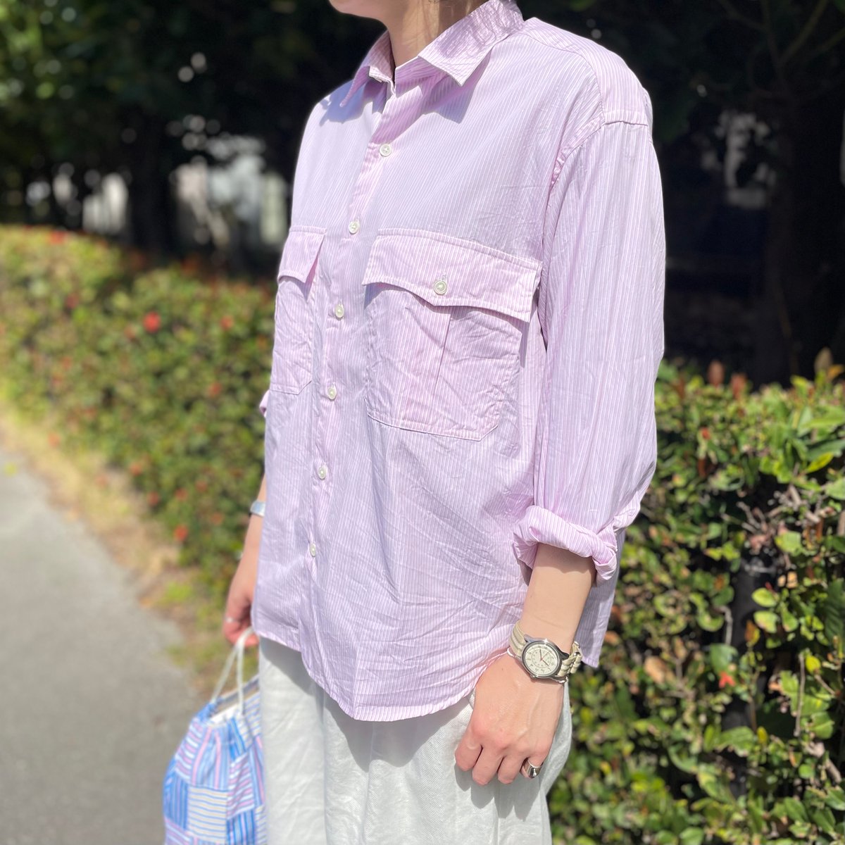 トップス ROLL UP STRIPE SHIRT ROLL UP STRIPE SHIRT -2025SS-