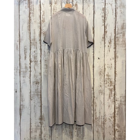 REGULAR COLLAR SHIRTS DRESS WITH RAJASTHAN GATHER INMDS26064 / maison de soil メゾンドソイル