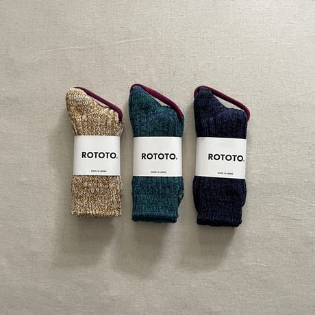 RECYCLE COTTON RIBBED CREW SOCKS size S(23~25cm) R1448 / ROTOTO