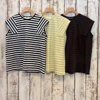 20/1天竺 ボーダーノースリーブPO 261-6568 / homspun ホームスパン