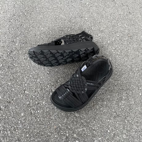 CANYON POLYESTER × VEGAN LEATHER (BLACK×BLACK) MS060020 / MALIBU SANDALS マリブサンダルズ