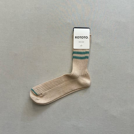 HEMP OG COTTON STRIPE SOCKS size M(25~27cm) R1468 / ROTOTO
