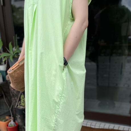 Sleeveless Hooded Shirts Dress YAR-24SS OP45_Cambric / Yarmo ヤーモ