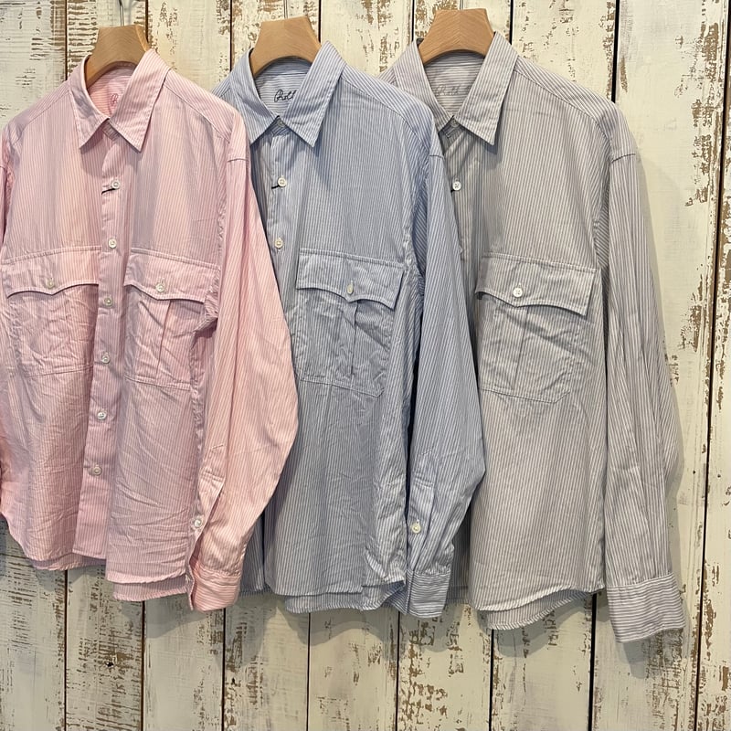 ROLL UP STRIPE SHIRT (SAKURA) PC-016-2212 / Por ROLL UP STRIPE SHIRT (SAKURA) PC-016-2212 / Por