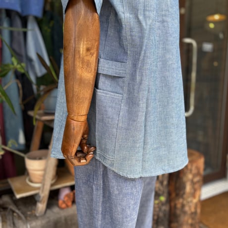 Gardener Shirt1/2 (5oz Chambray) SF-252245 / SASSAFRAS ササフラス