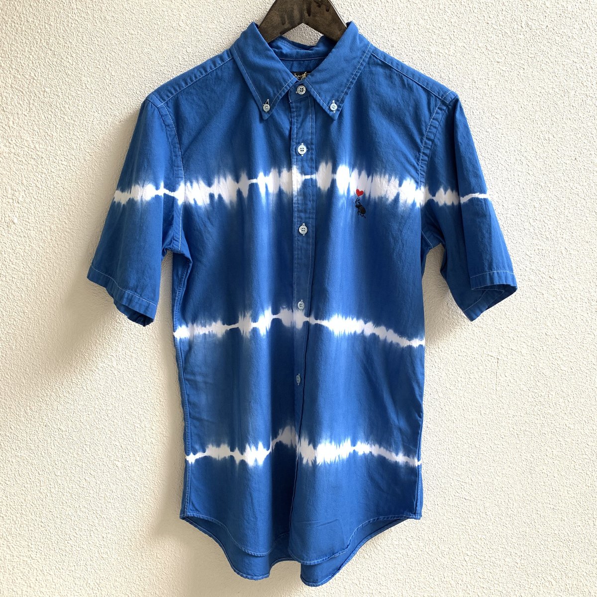 bohemians ダウン　シャツ　ジャケット 半袖シャツ タイダイボタンダウン半袖シャツ(BLUE) / Bohemians | e-shop/E-SHOP