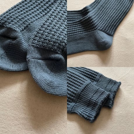 COTTON WAFFLE CREW SOCKS R1110 / ROTOTO
