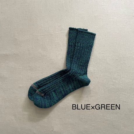 RECYCLE COTTON RIBBED CREW SOCKS size M(25~27cm) R1448 / ROTOTO
