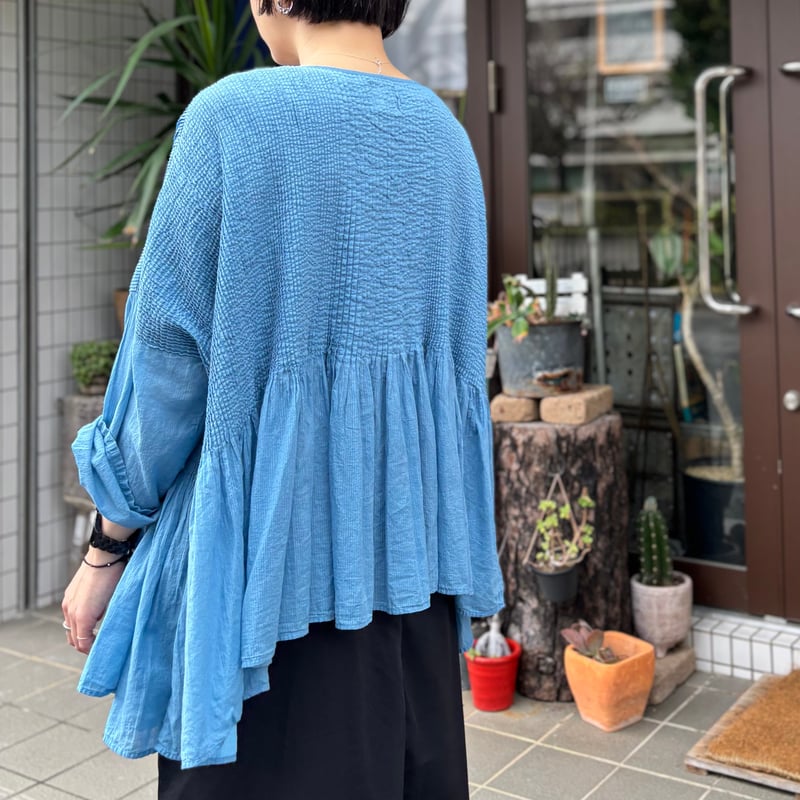 80s ORGANIC STRIPE(OVERDYE) MINI PINTUCK PULLOV