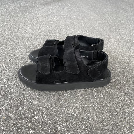 ITALIAN MILITARY SANDAL (BLACK SUEDE) 1836SS / REPRODUCTION OF FOUD
