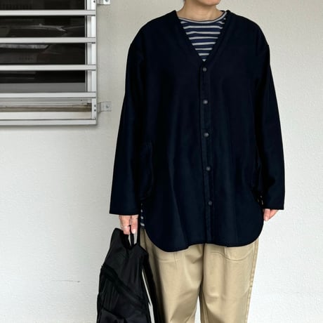 MOLESKIN NO COLLAR SHIRT JACKET (DARK NAVY) PC-019-2936 / Porter Classic ポータークラシック