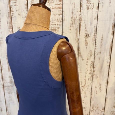 40/1 度詰めフライスノースリーブ (ブルー・ピンク・ネイビー)  262-6696 / homspun ホームスパン