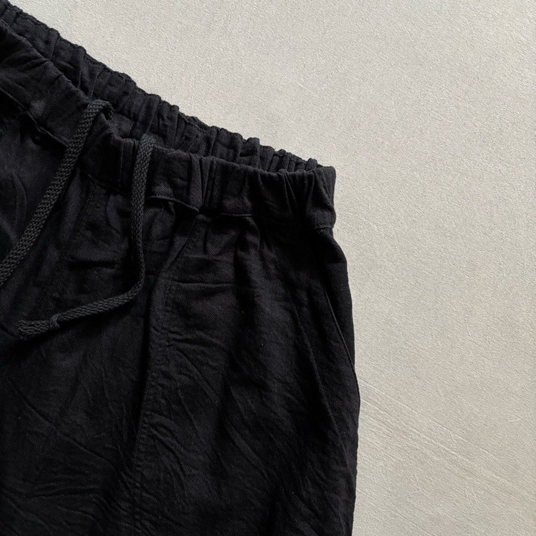 タマキニイメ　USED BLACK denim タルンパンツ　ブラック BLACK denim ハアハアパンツ / tamaki niime タマキニイメ | e