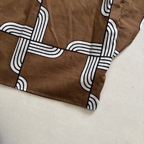 ウッドブロックプリントバンドカラーシャツ  622608 / HAVERSACK ハバーサック