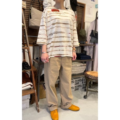 ARTIST BORDER BOAT NECK SHIRT PC-006-2237 / Porter Classic