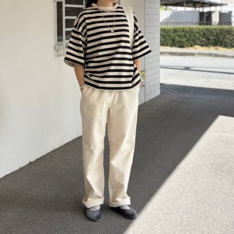 度詰天竺ボーダー 半袖Tシャツ 812624 / HAVERSACK ハバーサック