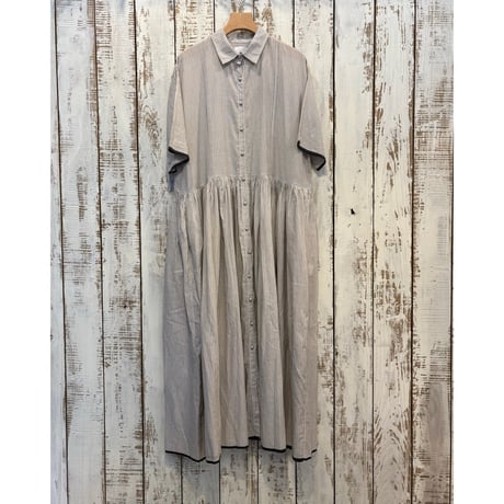 REGULAR COLLAR SHIRTS DRESS WITH RAJASTHAN GATHER INMDS26064 / maison de soil メゾンドソイル