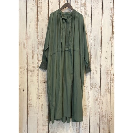 100'S KHADI NECK GATHERED DRESS INMDS23033 / maison de soil
