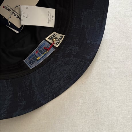 J7178 インディゴナイロンサテンツジガハナバケットハット 1016662  / BLUE BLUE JAPAN ブルーブルージャパン