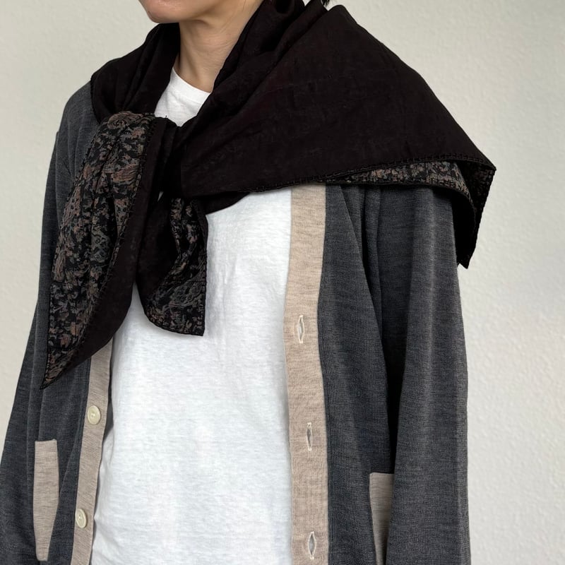 STITCHED BANGALORE SILK PAISLEY PRINT SCARF WIT