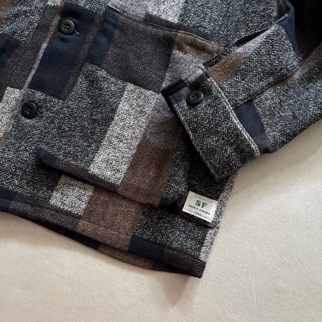 Digs Crew Half (Cotton Tweed Patch Check) SF-252267 / SASSAFRAS ササフラス
