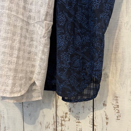 FLOWER HAND SCREEN PRINT FRENCH/SL FRILL COLLAR SHIRTS INMDS26092 / maison de soil メゾンドソイル