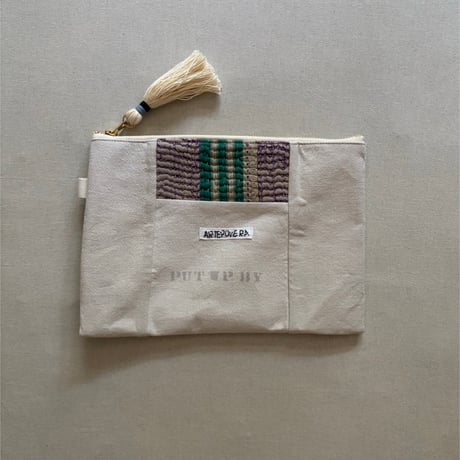 インドキルトラリー&フランスシーツ MIXポーチ M ARTEA-26SP44 / ARTE POVERA アルテポーヴェラ