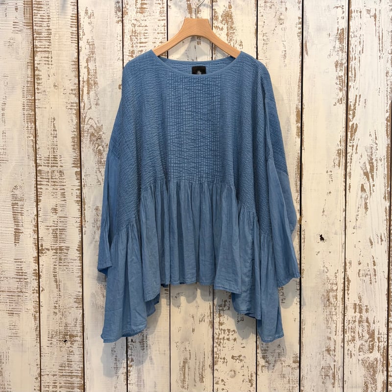 【maison de soil】 MINI PINTUCK PULLOVER 80s ORGANIC STRIPE(OVERDYE) MINI PINTUCK PULLOV
