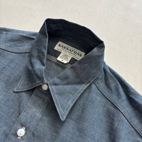 Gardener Shirt1/2 (5oz Chambray) SF-252245 / SASSAFRAS ササフラス