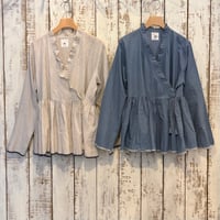HANDWOVEN COTTON STRIPE FRILL CACHE COEUR INMDS26061 / maison de soil メゾンドソイル