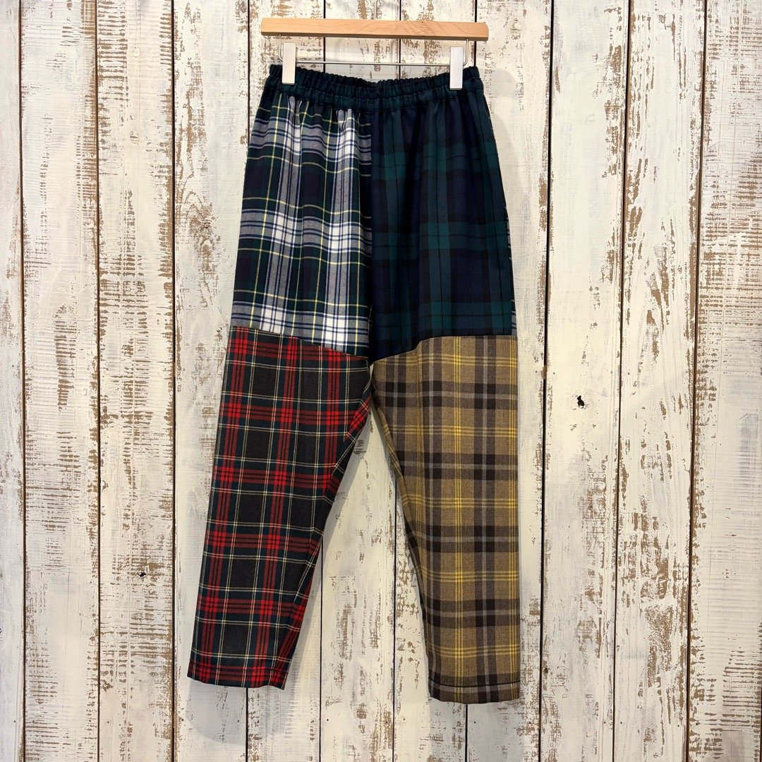 ウールタータンマルチギャザーパンツ 252-3401 / homspun ホームスパン