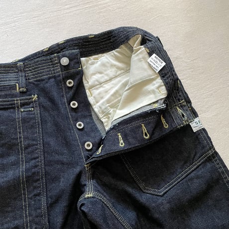 Fall Leaf Sprayer Pants (Indigo) / SASSAFRAS
