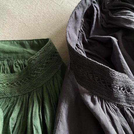 100'S KHADI NECK GATHERED DRESS INMDS23033 / maison de soil