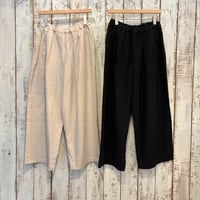 COTTON LINEN BACK SATINE TUCK LOOSE PANTS BP360-01 / Bohemians ボヘミアンズ