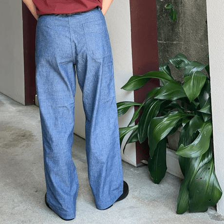 ORGシャンブレーフレンチ ワークパンツ 1011083 / BLUE BLUE ブルーブルー