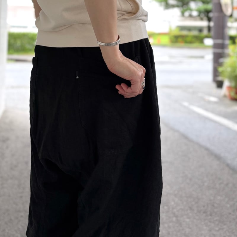 タマキニイメ　USED BLACK denim タルンパンツ　ブラック タマキニイメ USED BLACK denim タルンパンツ ブラック