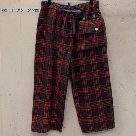 Girl‘s タータンチェック/リラクシンWork1/2 アルピーノポケットパンツ 53P-106 / 快晴堂 かいせいどう