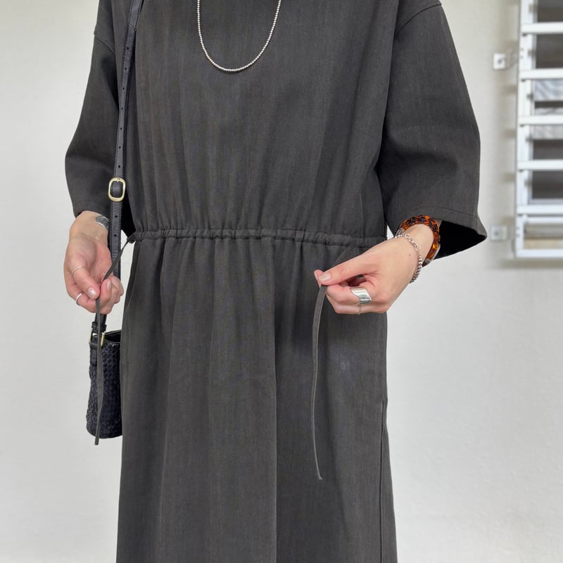 墨染ツイル5分袖ロングワンピース 322530 / HAVERSACK