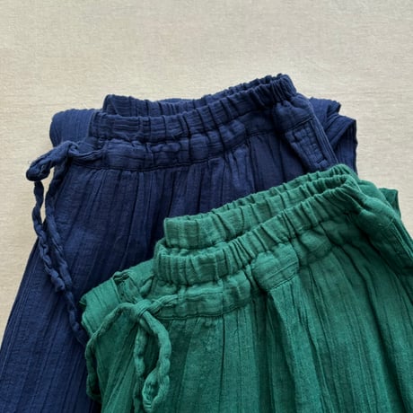 SINGLE GAUZE OVERDYED GATHERED EASY PANTS INAM2251GD / ARMEN アーメン