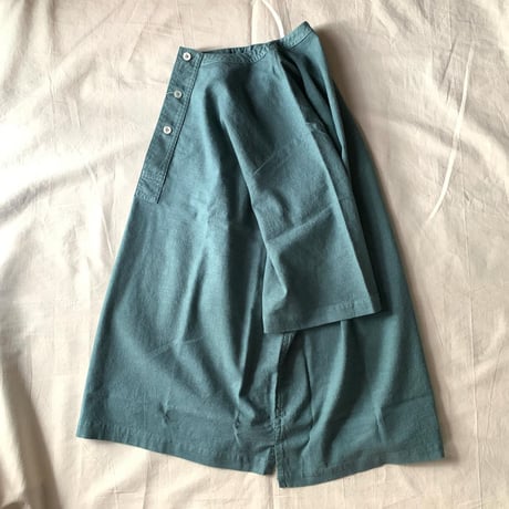 リネンレーヨンストレッチ ショートスリーブ ヘンリーシャツ 1008912/ BLUE BLUE　ブルーブルー